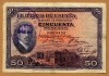 50 Pesetas Madrid 17 Mayo 1927, sello Republica. 