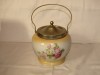Crown Devon China Biscuit Barrell with Plated Lid 