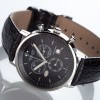 HAAS & CIE MONTRE HOMME CHRONO DE LUXE PRX HAB. 399 € ACIER NOIR NEUVE 