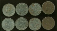 4 monedas II REPUBLICA 50 céntimos 1937 hierro 