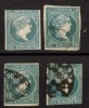 CUBA LOTE X 4 ANT Nº 7 1/2 REAL AZUL VARIOS TONOS DE COLOR 