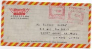 Spain 10.00/15.00  meter aerogramme used to US 1980 