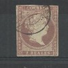 SPAIN 1865-59 THICK WHITE PAPER 2 REALES, NO WATERMARK, USED 