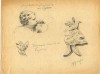 Dibujo a lápiz. Título: La llamada y otros dibujos de Versalles.J. Albareda 