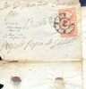 Año 1856 edifil 48 2 sellos 4 cu env  rueda de carreta 2 Barcelona