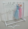 Wood Barbie Clothes Display Stand Rack painted in white + 8 Hangers, new 