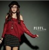 Free ship Japan new Style Fashion sexy dot print women dress + red Knit tops 