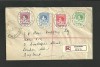 1937 PAPUA KING GEORGE VI CORONATION SET ON REG COVER TO LONDON 