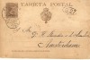 123) SPAIN  1892  POSTCARD  CADIZ  to  AMSTERDAM   --  TARJETA POSTAL 