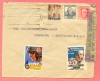 1938 SPAIN CIVIL WAR CENSORED MULTI FRANKED COVER WITH LABELS TO USA  