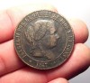 012-INDALO- Spain. Isabel II. Very nice 5 Céntimos de Escudo 1867 Jubia !!!!!!!! 