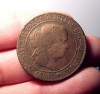 014-INDALO- Spain. Isabel II. Nice 5 Céntimos de Escudo 1868 Madrid !!!!!!!!!!!! 