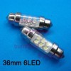2 X 36mm White Dome 6 LED Car Interior Bulb Lamp Light 
