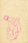 Dibujo a lápiz color. Título: Los primeros pasos 