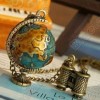 Retro Mini Global Globe Sweater Chain Necklace 6172 