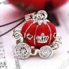 Cute Red Pumpkin Cart Mobile Phone Chain Key Chain with Pendant 6266 