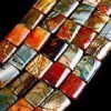 Lovely 13x18mm Rectangle Picasso Jasper Loose Beads 15
