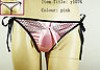  y1076 Pink Grids With Bowties Sheer Sissy Women Thongs Panty Underwear 