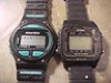  2 MENS WATCHES AQUATECH & CASIO RUBBER BANDS FOR PARTS NOT WORKING 