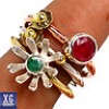  SR110507 Two Tone Ruby Emerald 925 Sterling Silver Ring Jewelry s 8 