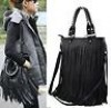  New Punk Double Side Tassel Fringe Lady PU Leather Handbag Shoulder Bag Purse Z 