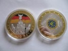  Replika Münzen Medaillen Teilvergoldet in Farbe Euro Giganten 1 Zertifikat PP 