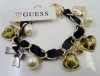  New Women's Fashion Luxury Leopard Love Black Pearl Crystal Bracelet GS S10 