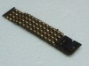  Gents Men Wrist Watch Band Gold Plated Black Coating Jubilee Fit Any Watch 20mm 