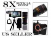  Lens Kit 4 in 1 Set 8 x Zoom Telescope Tripod for iPhone 5 