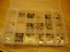  Box of Over 300 Assorted Watch Parts Crowns Balance Wheels Watch Glass Etc 