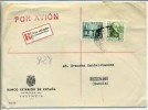  Spain Reg Air Mail Cover to Sweden 1951 