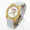  New Lady Skull Design Women White Leather Band Quartz Wristwatch Lady Gift U15W 